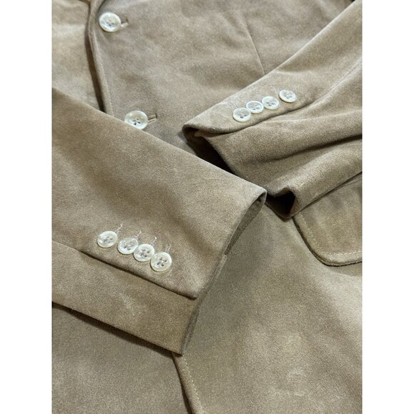 Banana Republic Mens Size Medium Genuine Leather Button Down Blazer Preppy - Picture 11 of 16